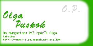 olga puspok business card